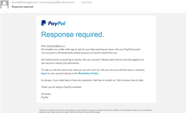 Clone phishing email