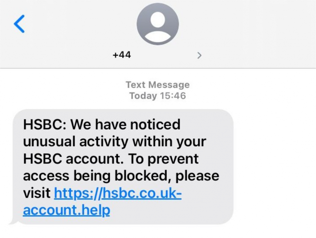 SMS phishing attack